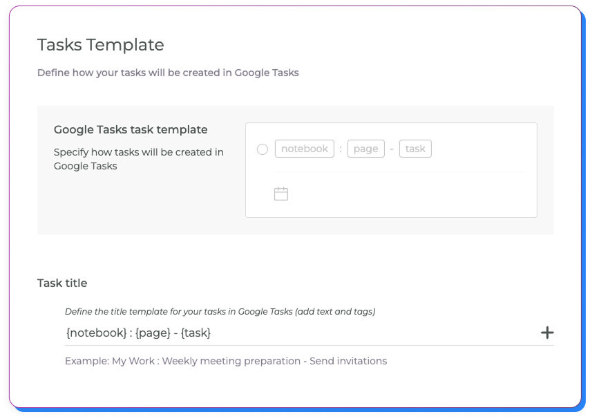 Customize how Pleexy creates your tasks in Google Tasks