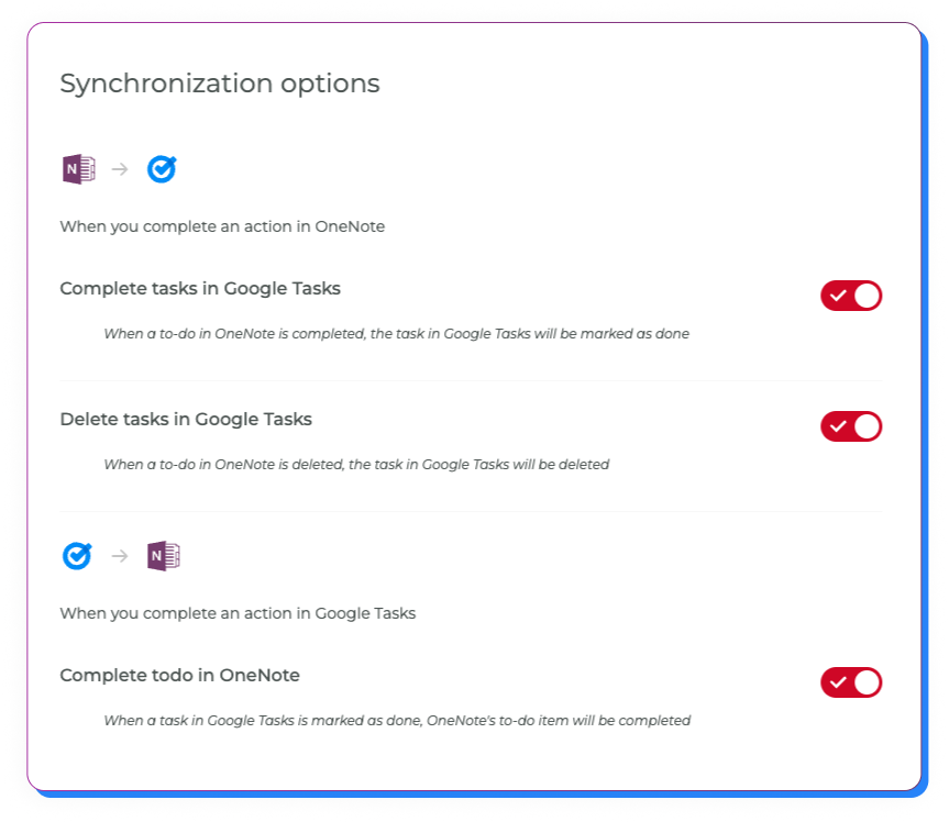 Customize your task sync settings