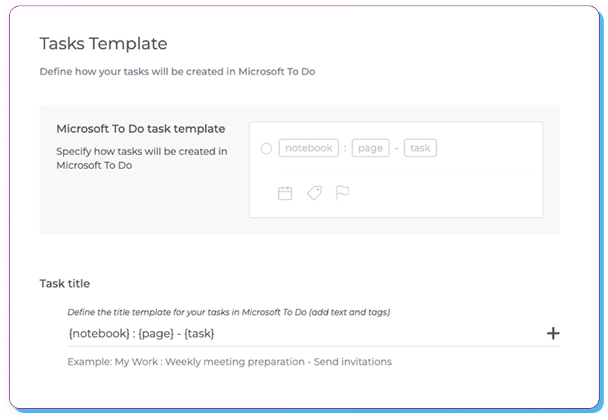 Customize how Pleexy creates your tasks in Microsoft To Do