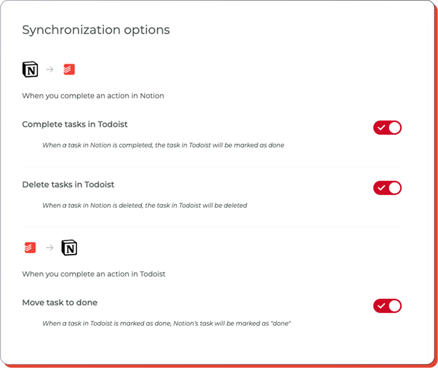 Customize your task sync settings